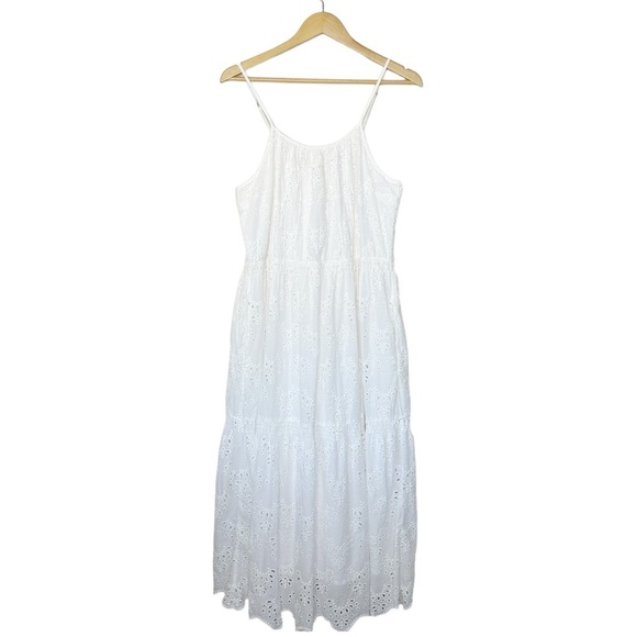 Trovata Birds of Paradis Julien Eyelet Dress in White Size L - Picture 2 of 11